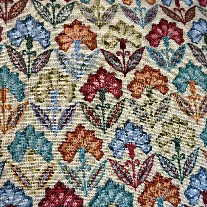 Floral Jacquard Zippered Tote Bag