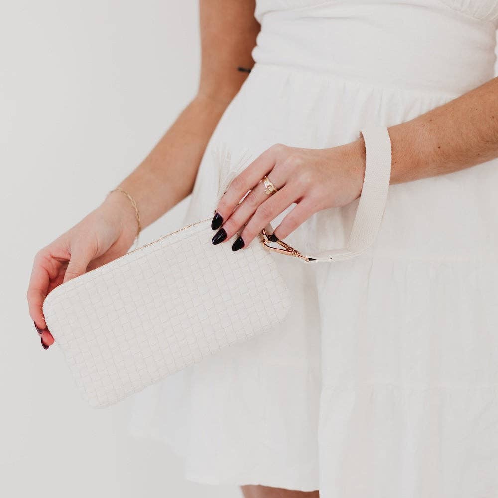 On The Go Checkered Wallet Wristlet