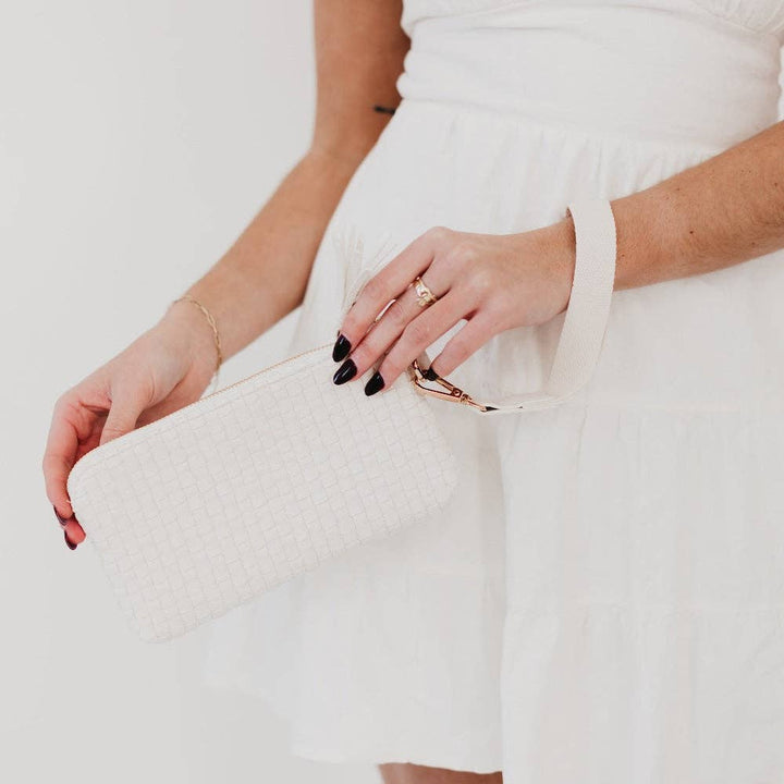On The Go Checkered Wallet Wristlet