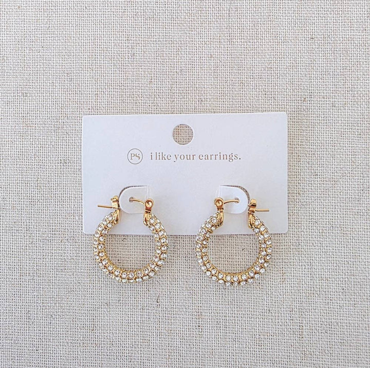 Liz Pave Hoops - waterproof