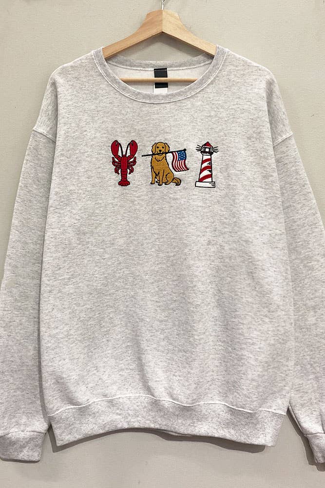 Red, White + Retriever Embroidered Sweatshirt