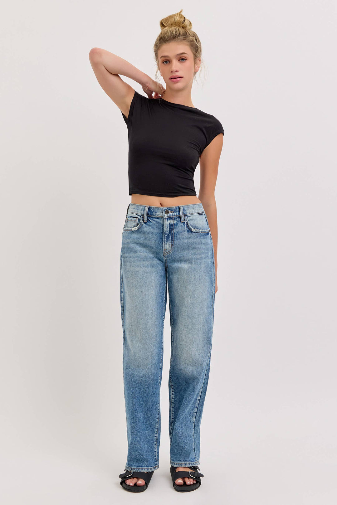 Easy Street Mid Rise Baggy Jeans