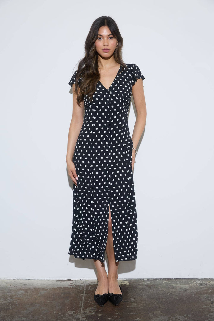 Eva Polka Dot Midi Dress