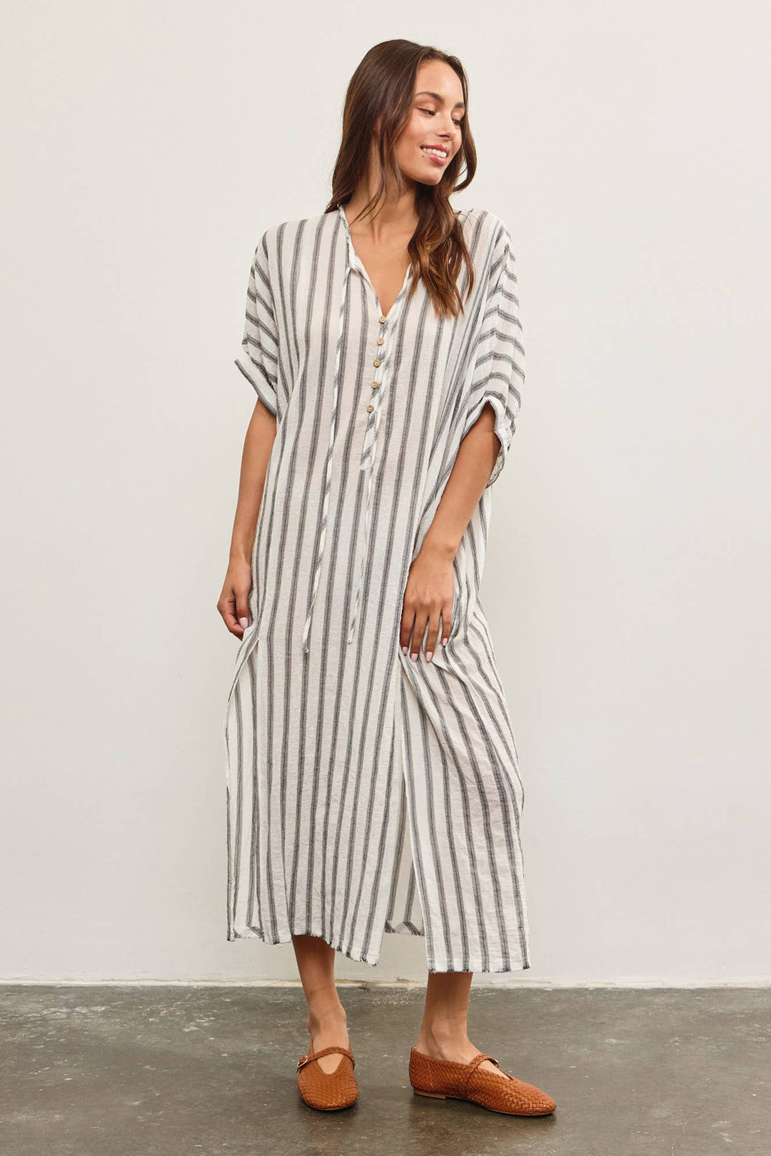 Boardwalk Stripe Tunic Gauze Dress