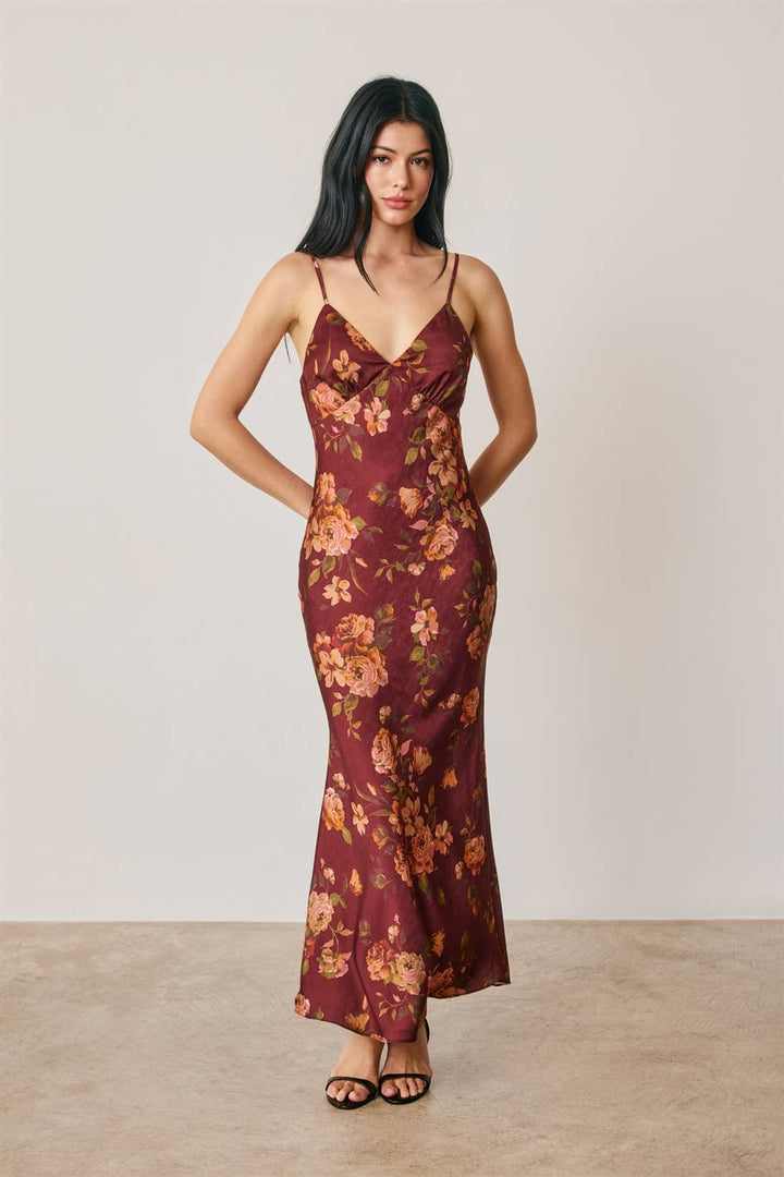 Sangria Bloom Slip Dress