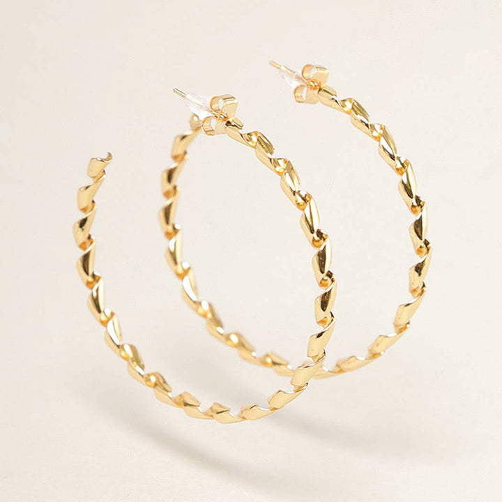 Gold Dipped Twisted Hoop Earrings