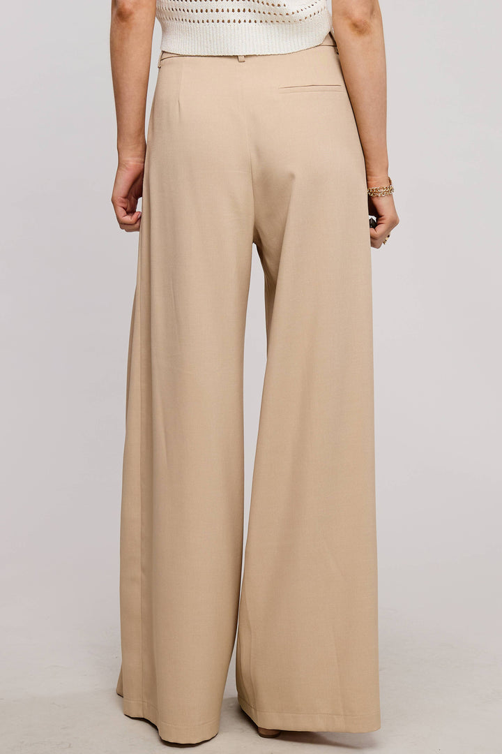 Sloan Wide Leg Pleated Trousers