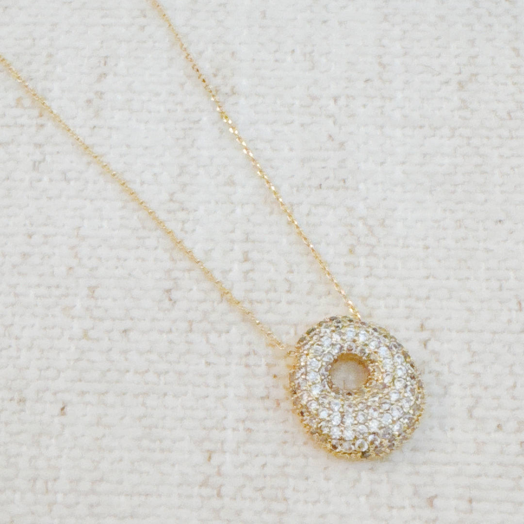 Pave Bubble Initial Necklace