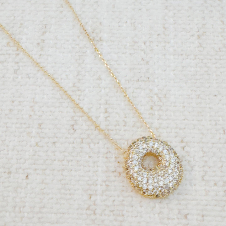 Pave Bubble Initial Necklace