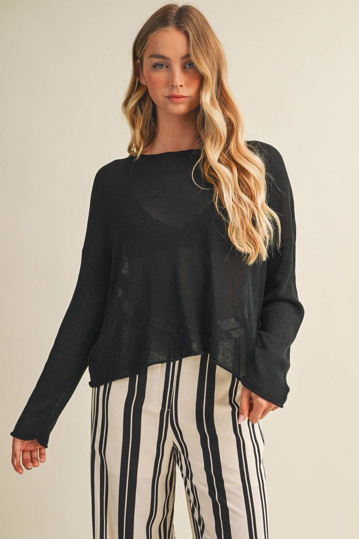 Muse Knit Sheer Pullover {Preorder}