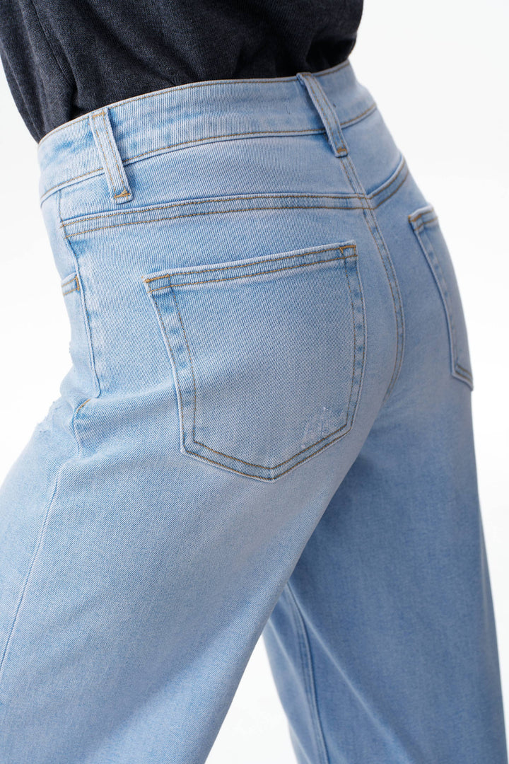 Rowanne Mid-Rise Wide Leg Jeans