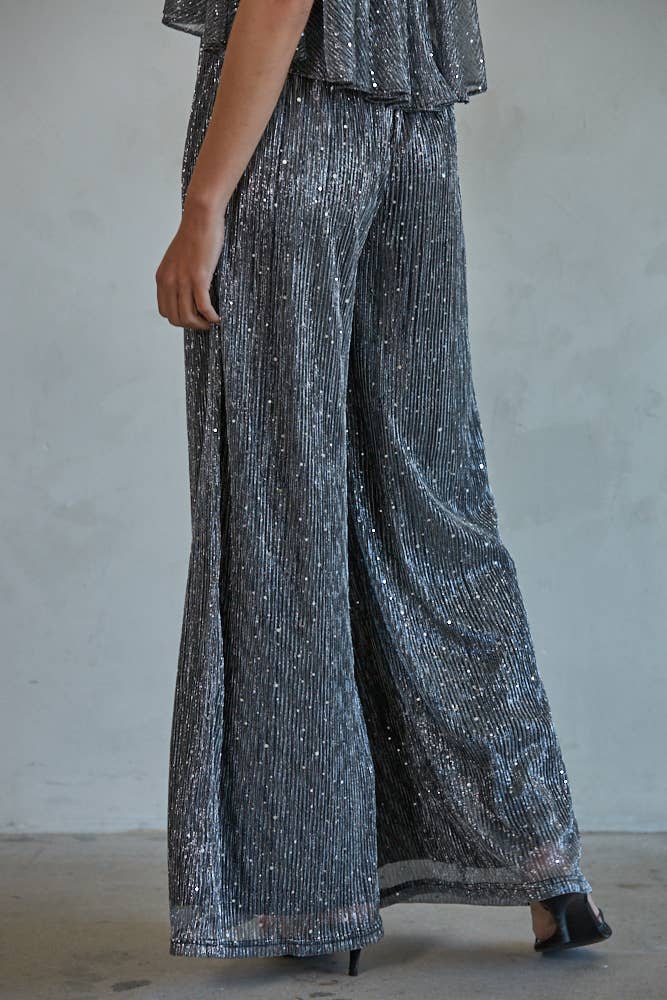 Lumi Wide Leg Lurex Pants