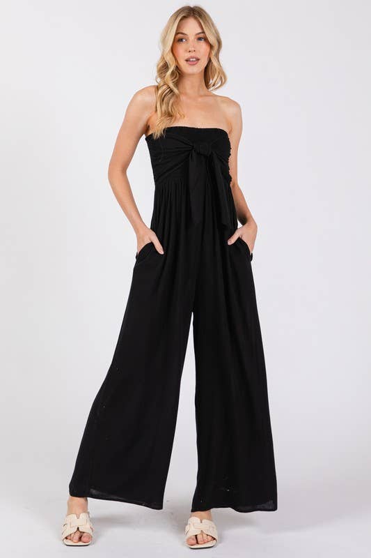 In The Moment Front Tie Jumpsuit