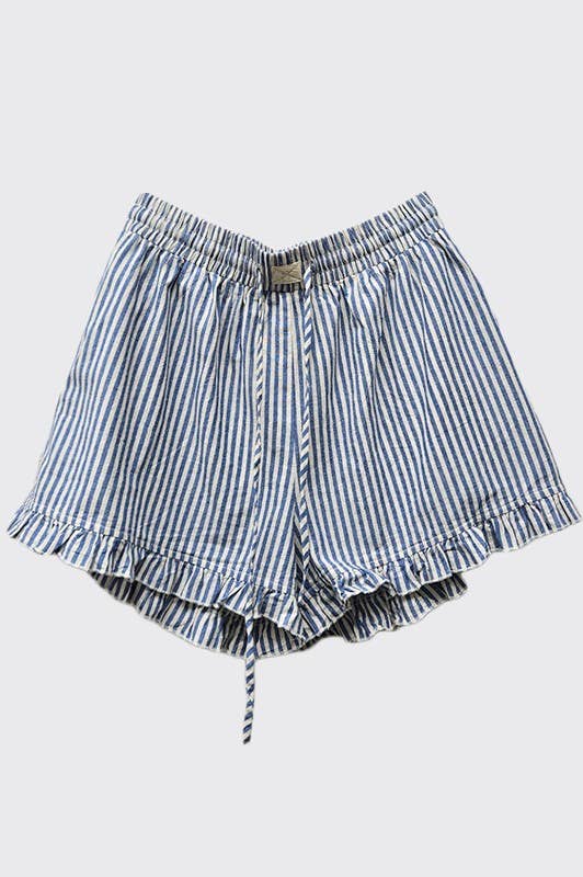 Summer Striped Ruffle Shorts