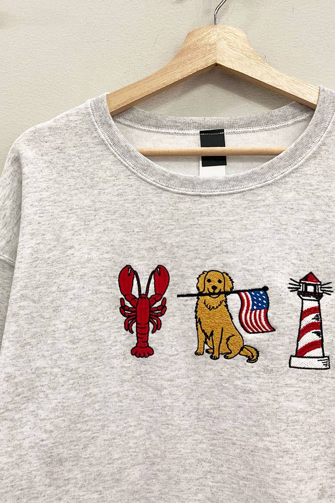 Red, White + Retriever Embroidered Sweatshirt