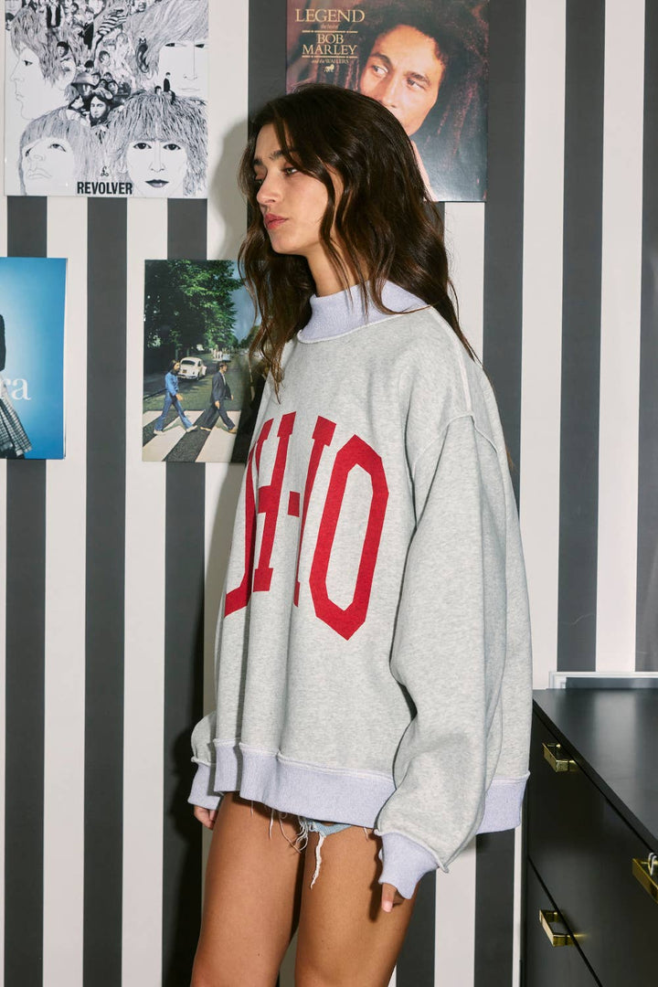‘OH-IO & OH' Reversible Mock Neck Sweatshirt restock/preorder