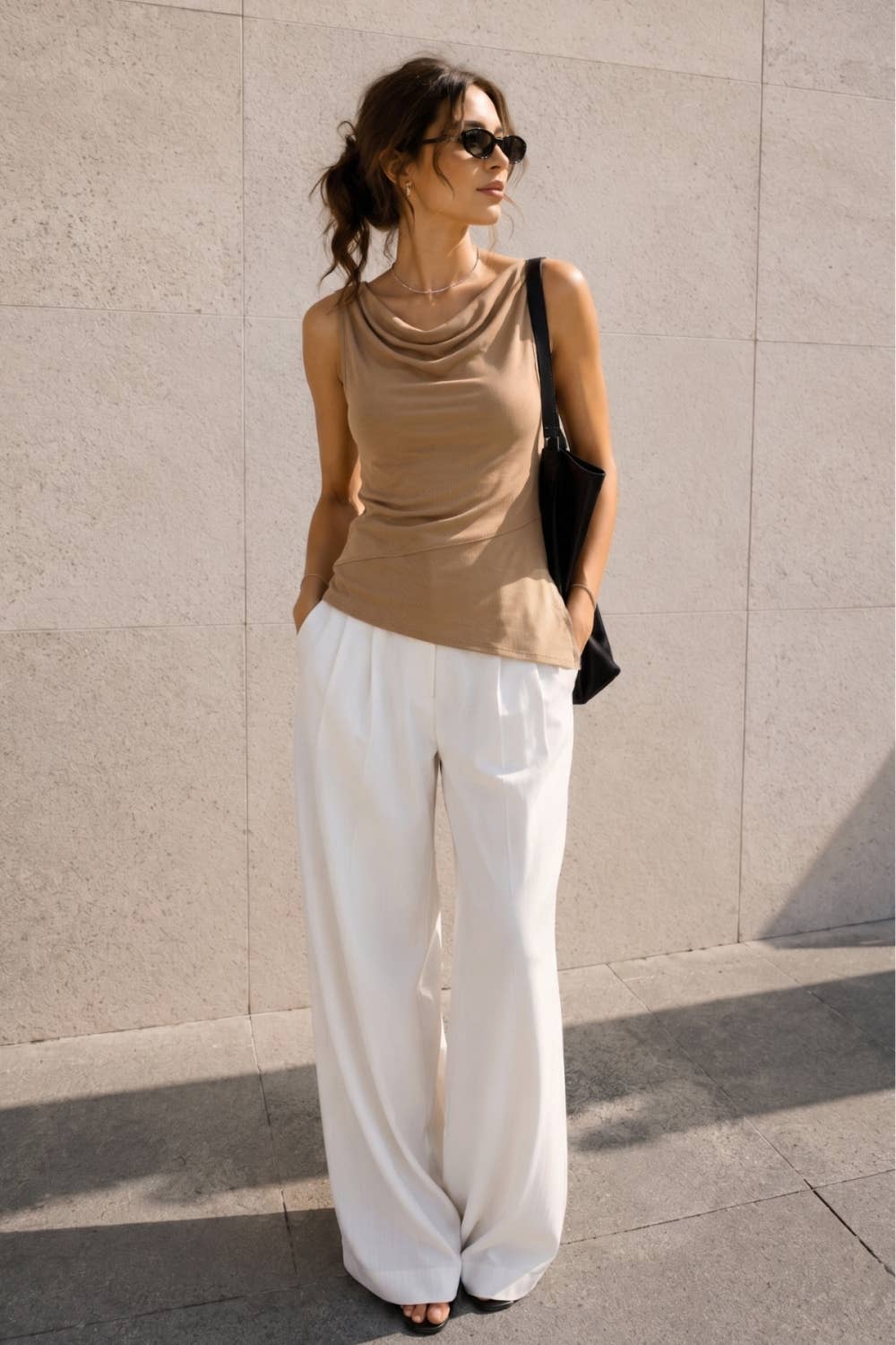 Dress It Up Draped Sleeveless Top