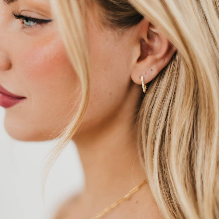 Petra U Hoop CZ Earrings - waterproof