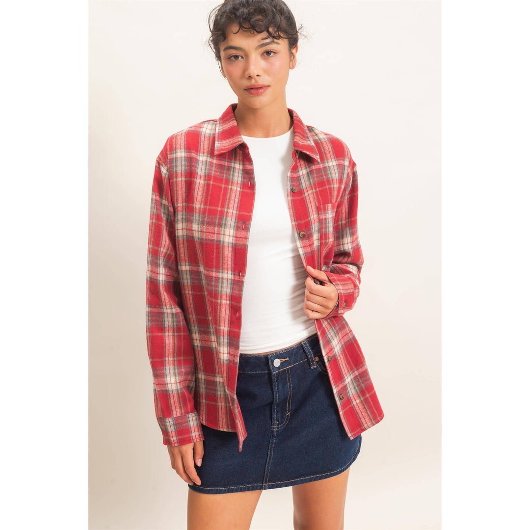 Scarlet + Gray Flannel Shirt