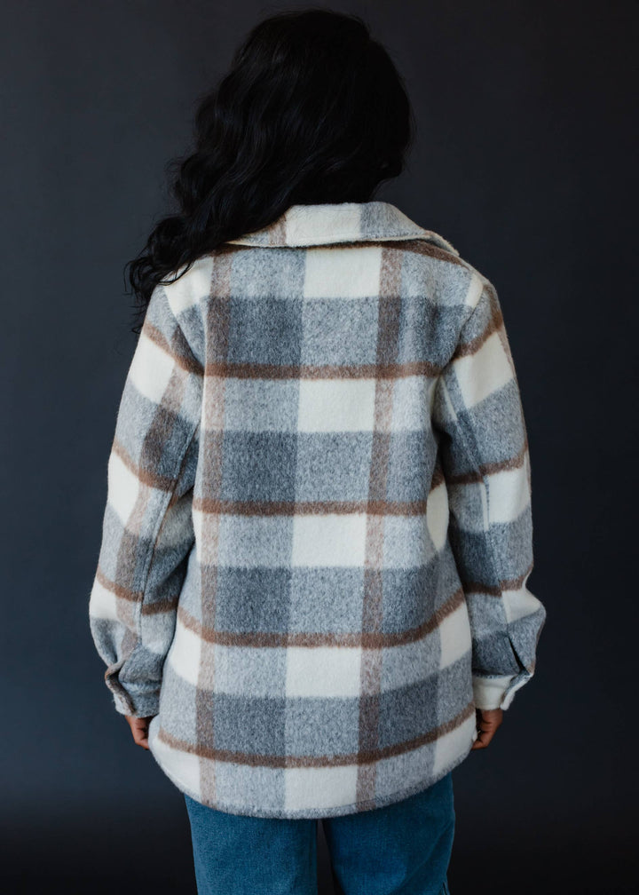 Landon Neutral Plaid Jacket