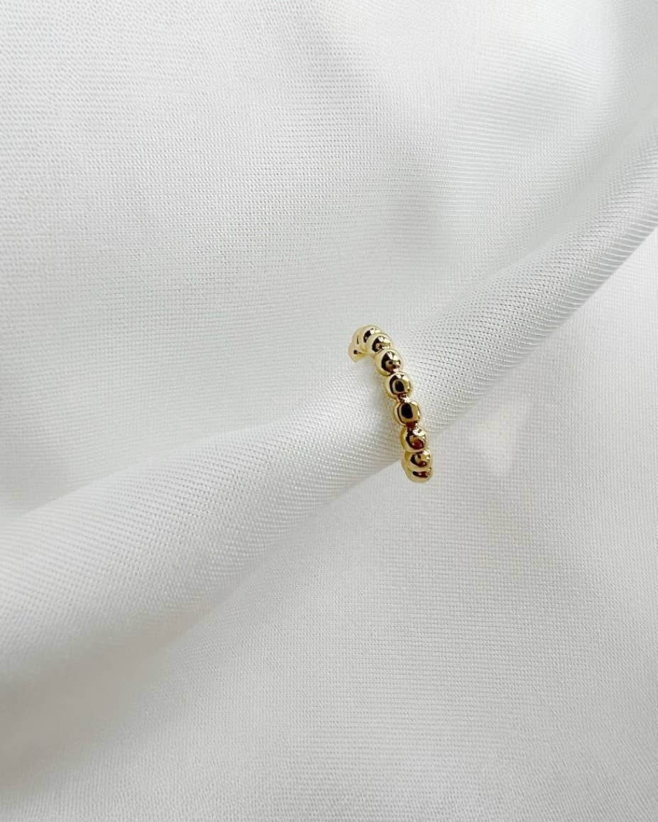 Lily Beaded Ear Cuff - Gold Filled