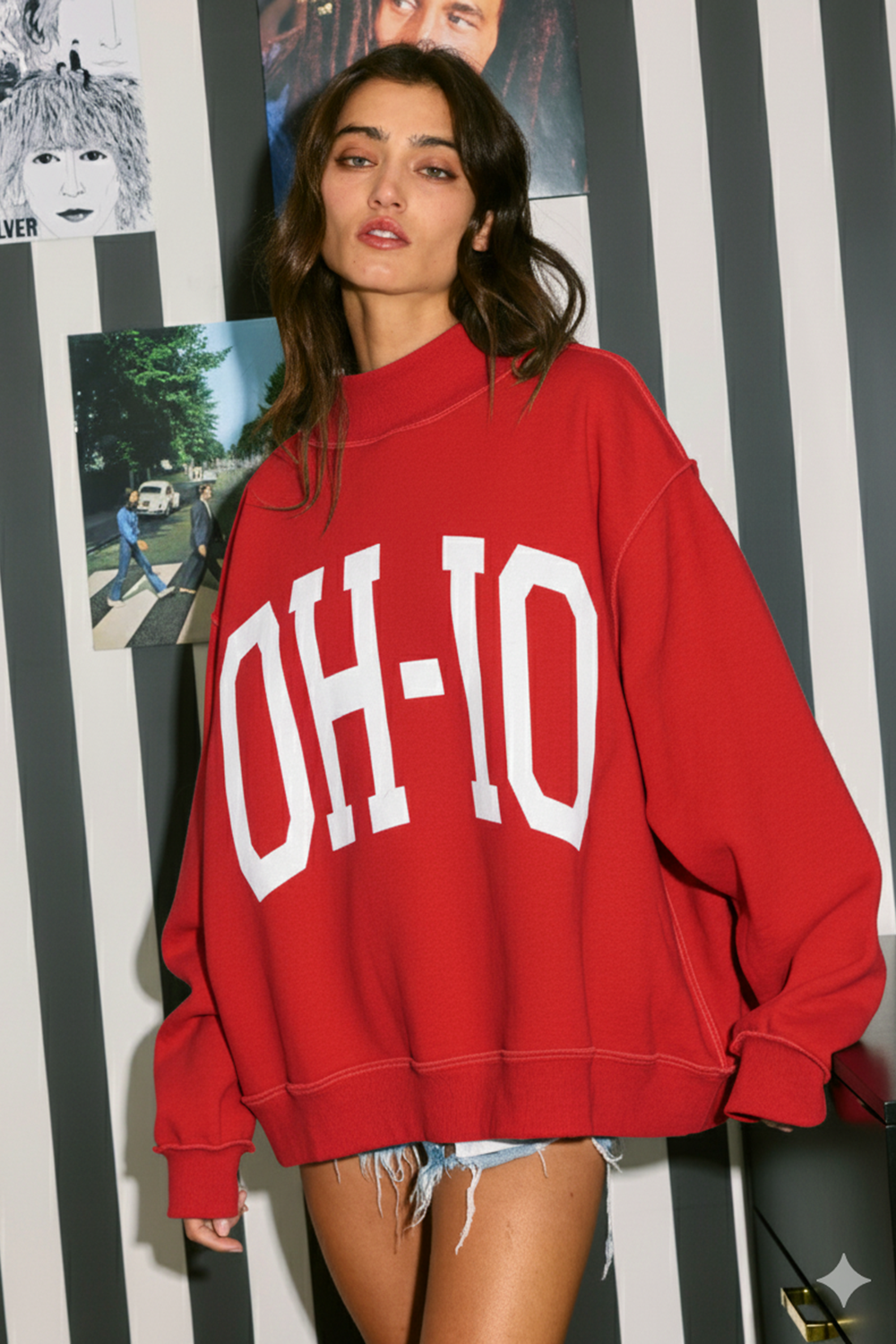 ‘OH-IO & OH' Reversible Mock Neck Sweatshirt restock/preorder