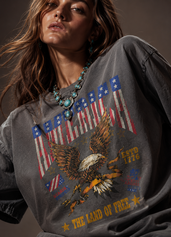 American Eagle Land of Free Tee