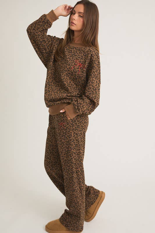 Wildly Cozy Leopard Lounge Set