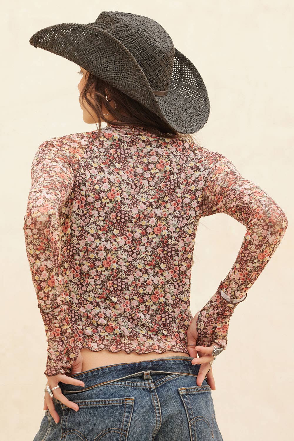 Meadow Floral Mesh Top