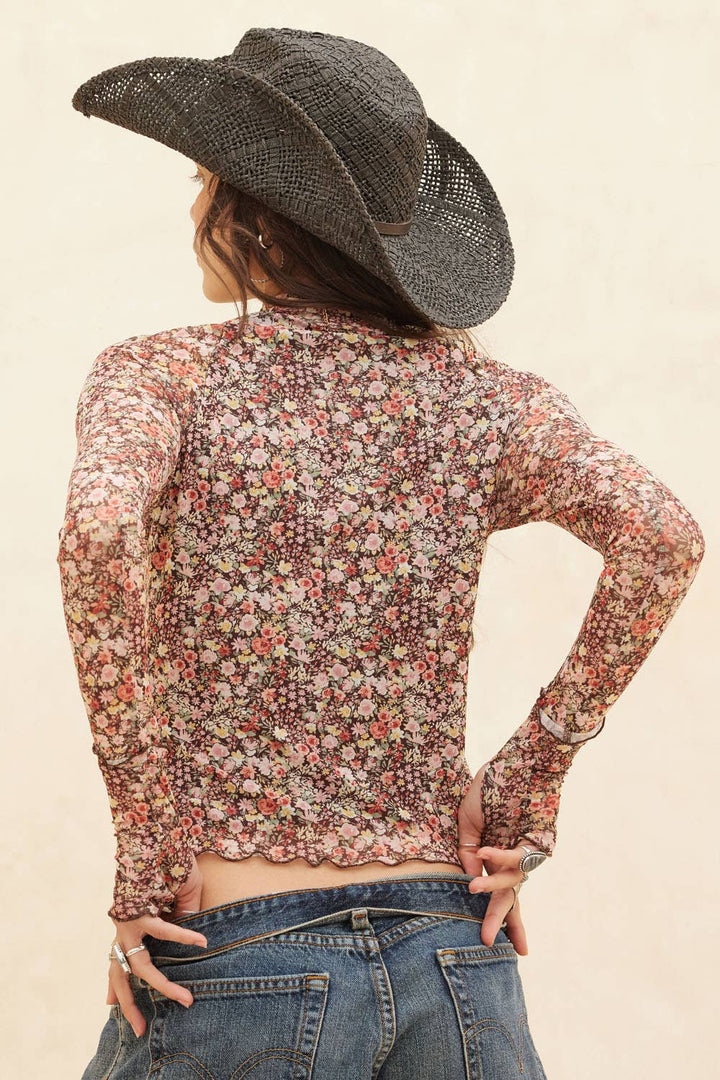 Meadow Floral Mesh Top