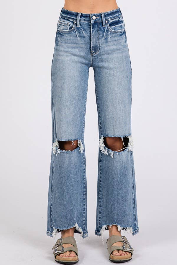 Petra Wide Leg Destroyed Jeans