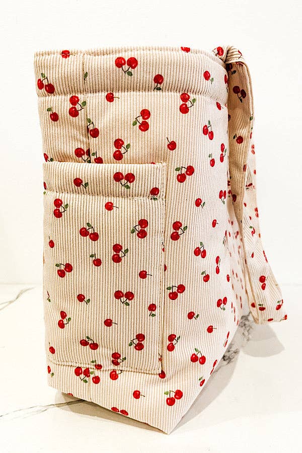 Stevie Cherry Print Tote Bag {Preorder}