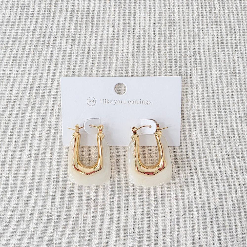 Cha-Cha Resin Hoop Earrings - waterproof