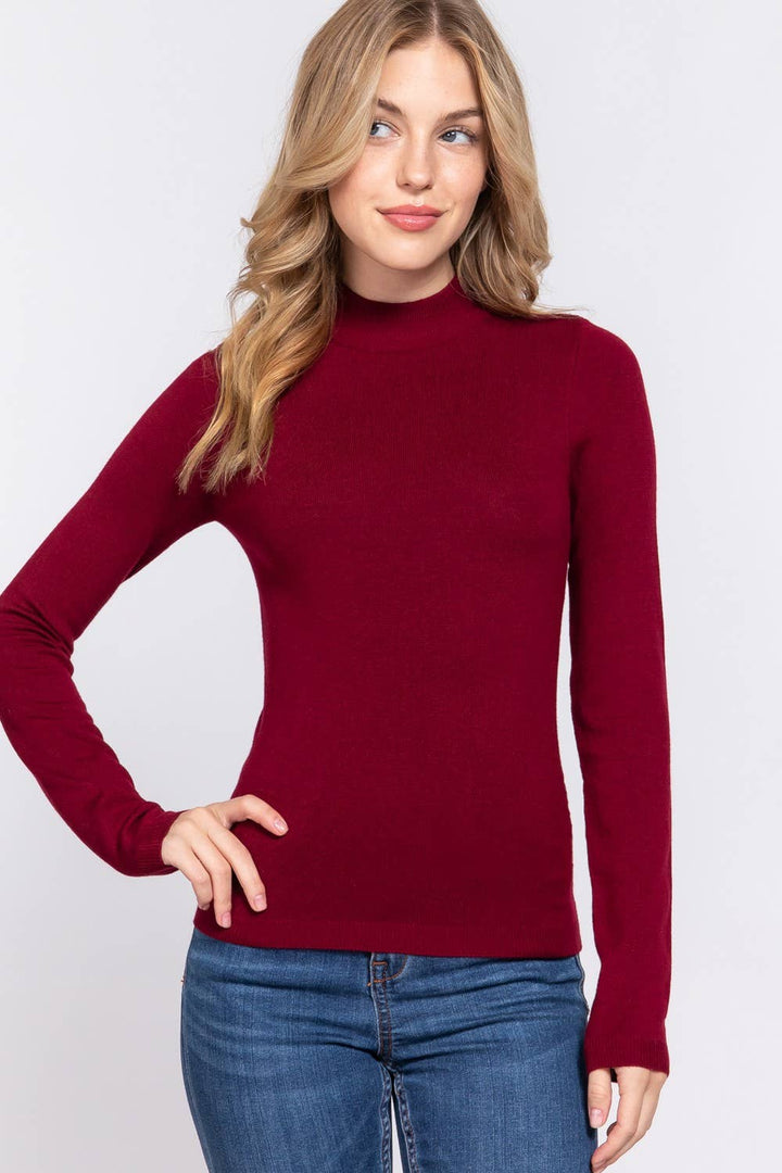 Ashton Fitted Mock Neck Sweater