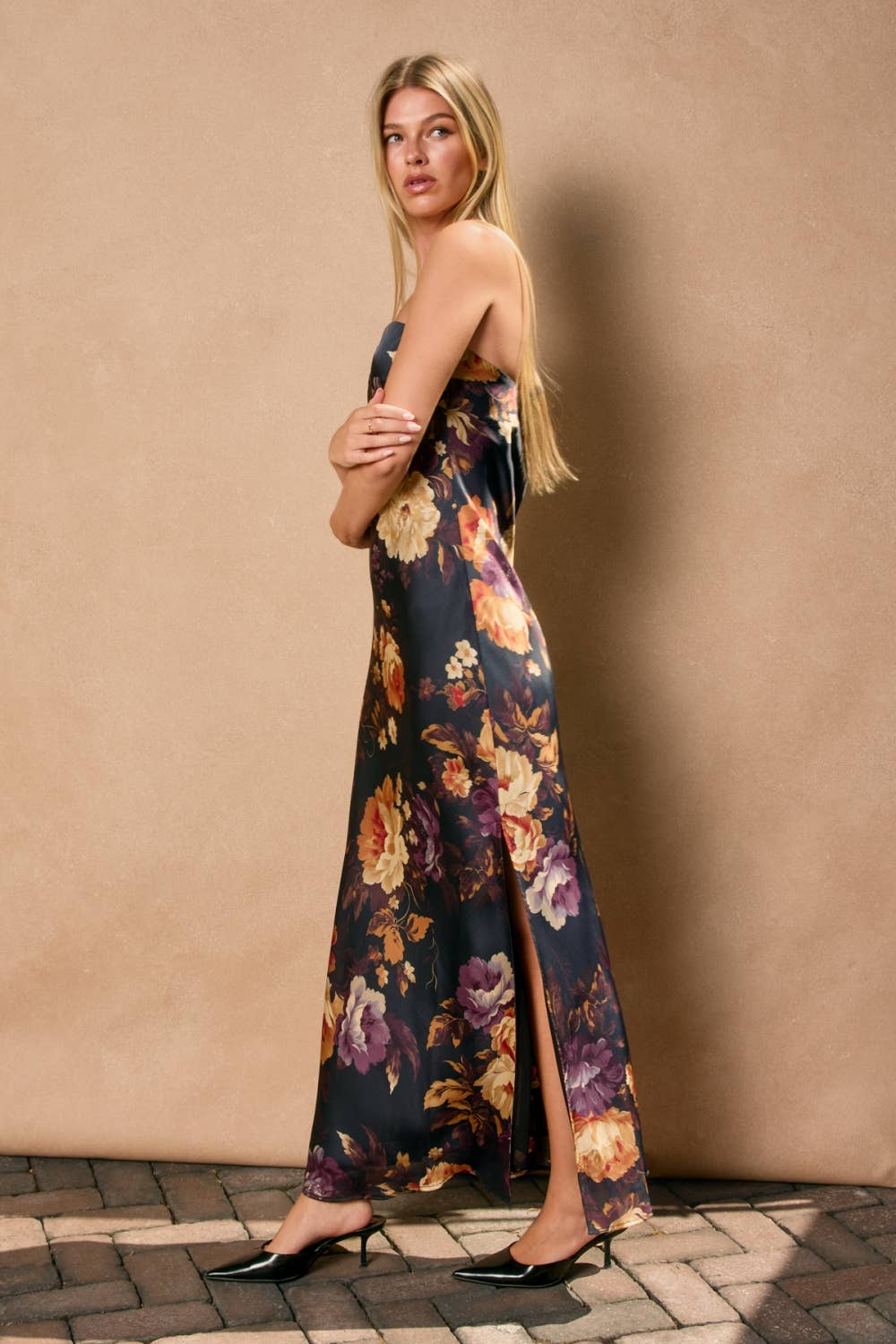 Haven Strapless Floral Maxi Dress