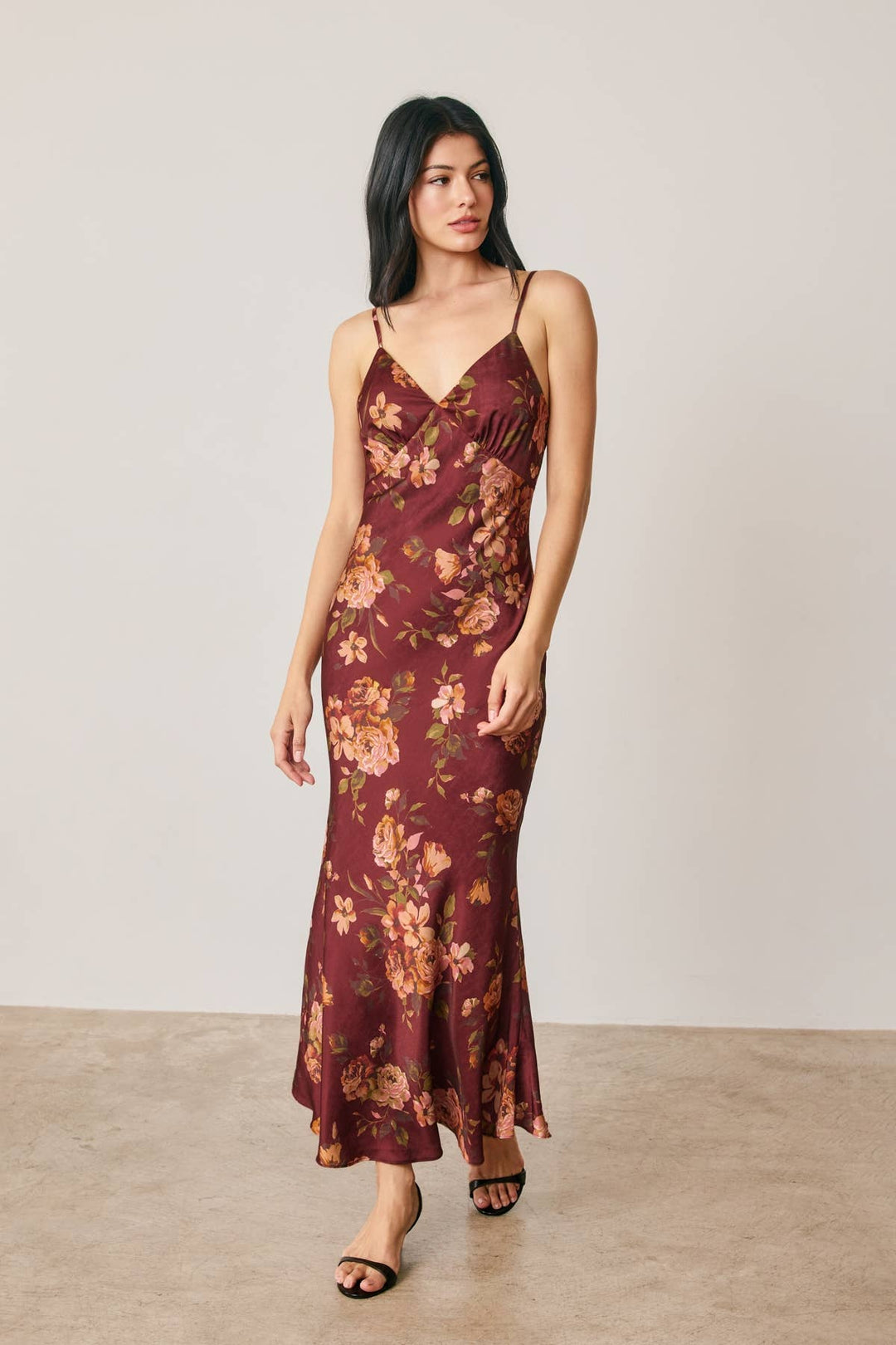 Sangria Bloom Slip Dress