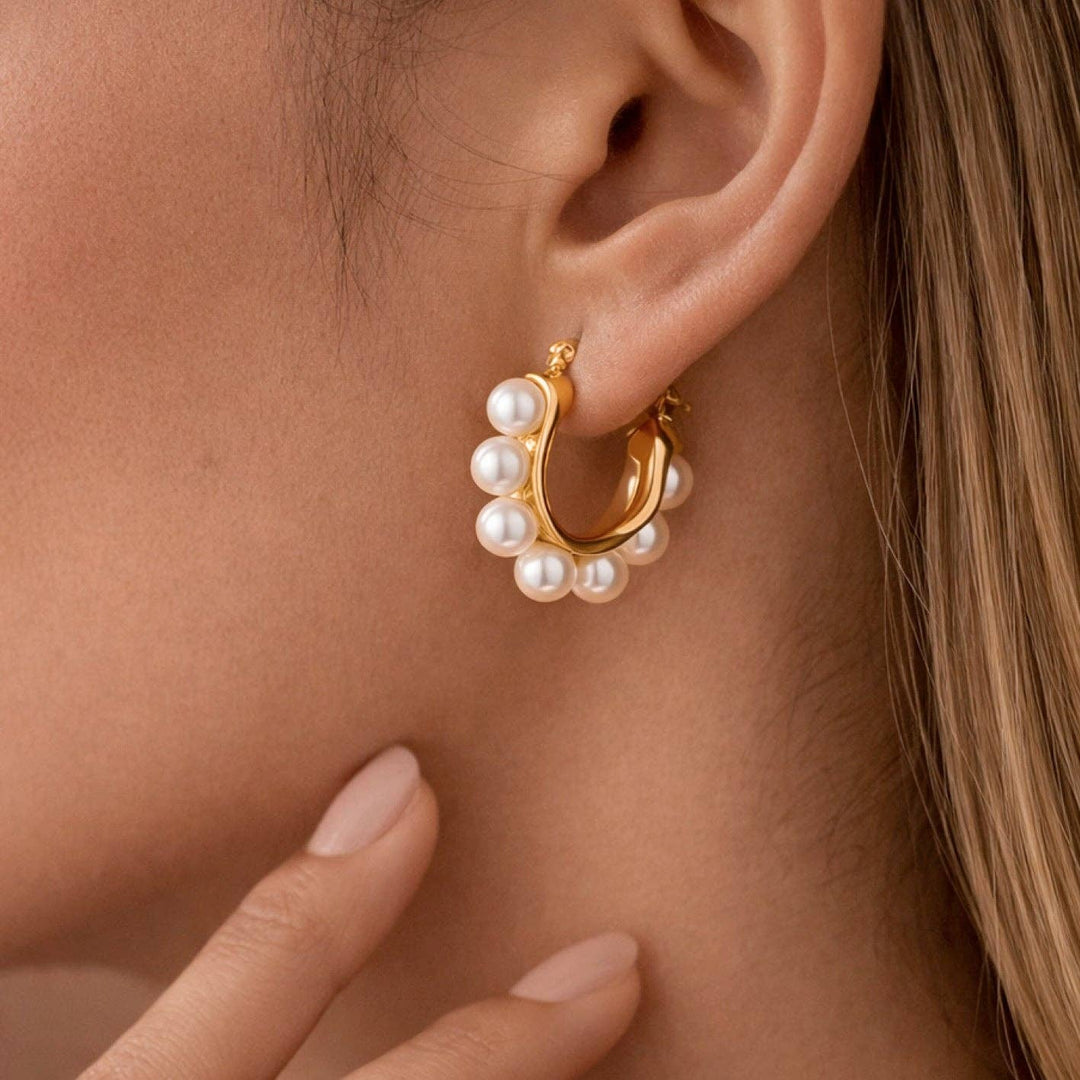 Pearl Hoop Earrings