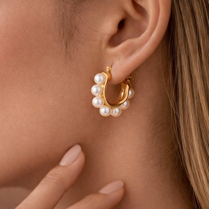 Pearl Hoop Earrings