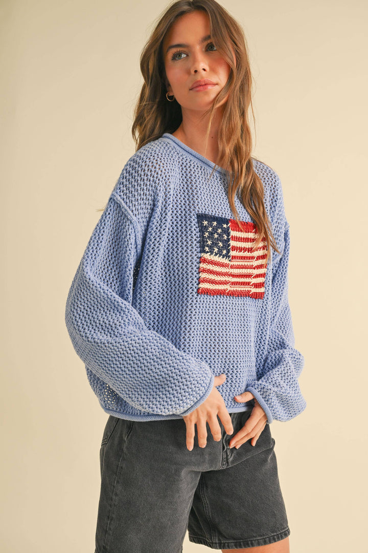 USA Flag Knit Sweater