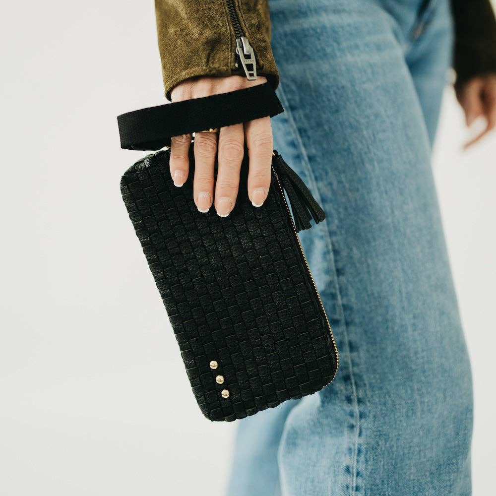 On The Go Checkered Wallet Wristlet