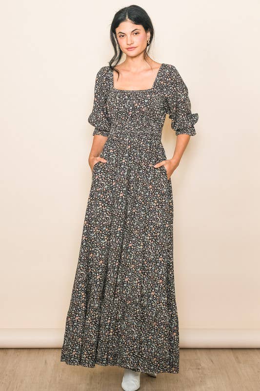 Rowan Tie Back Floral Maxi Dress