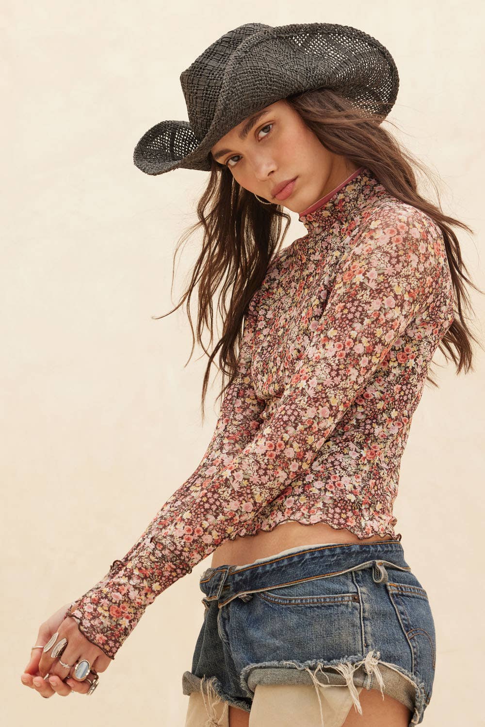 Meadow Floral Mesh Top