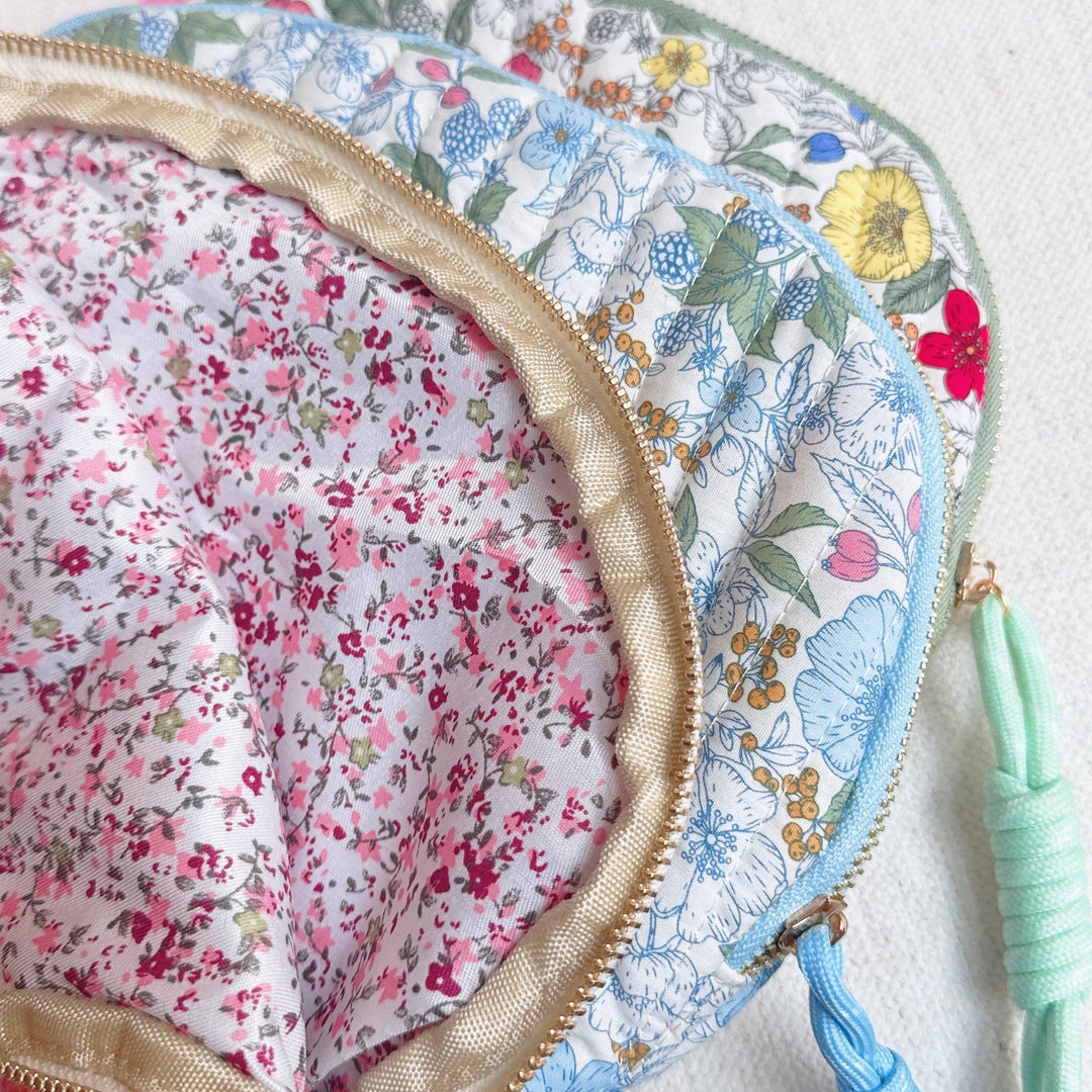 Vintage-Inspired Quilted Floral Cosmetic Case