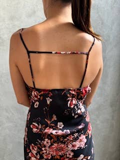 Midnight Bloom Midi Slip Dress
