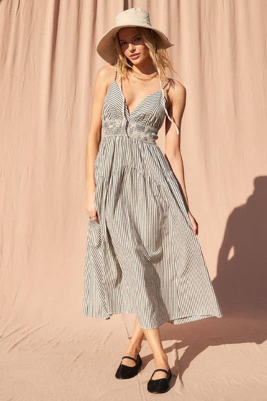 Summer Belle Stripe Midi Dress