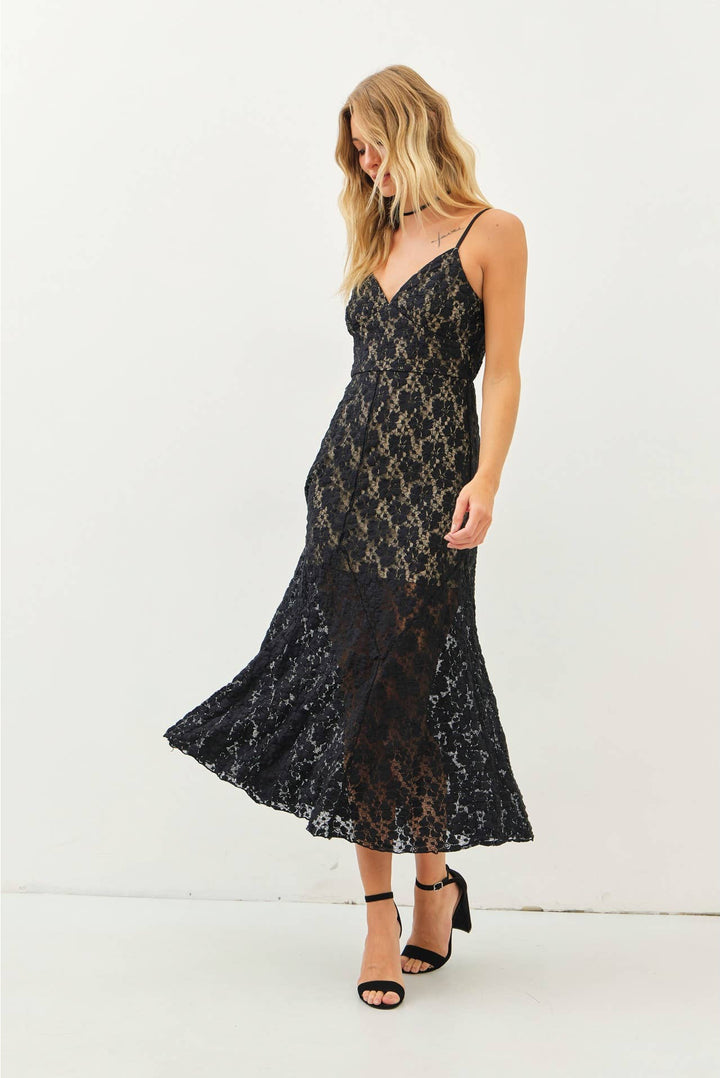 Twilight Affair Lace Midi Dress