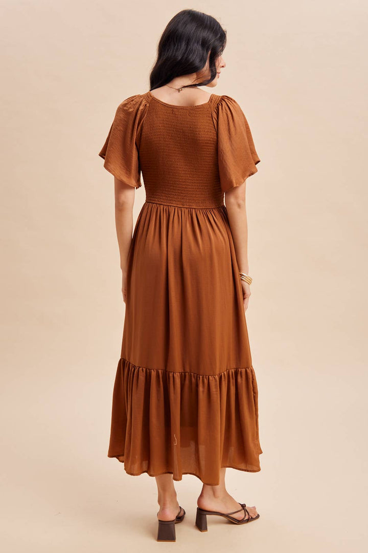 Sienna Grace Smocked Midi Dress