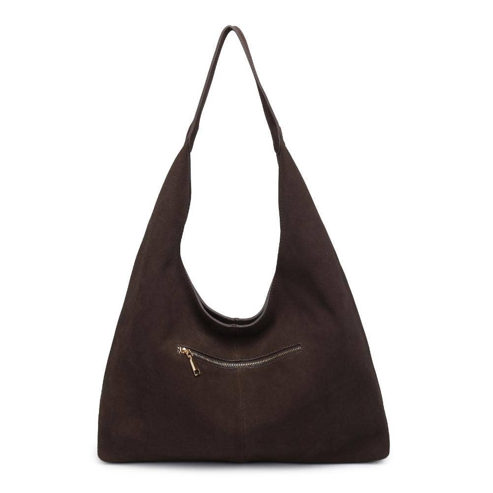 Amber Suede Leather Hobo