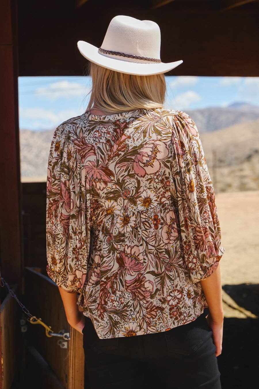 Maddi Bohemian Floral Peasant Blouse