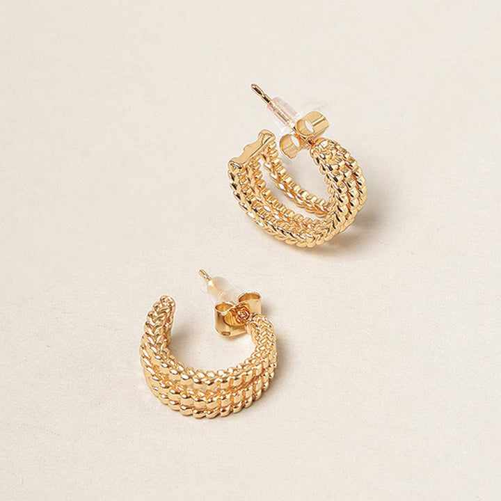 Gold Dipped Triple Hoop Earrings